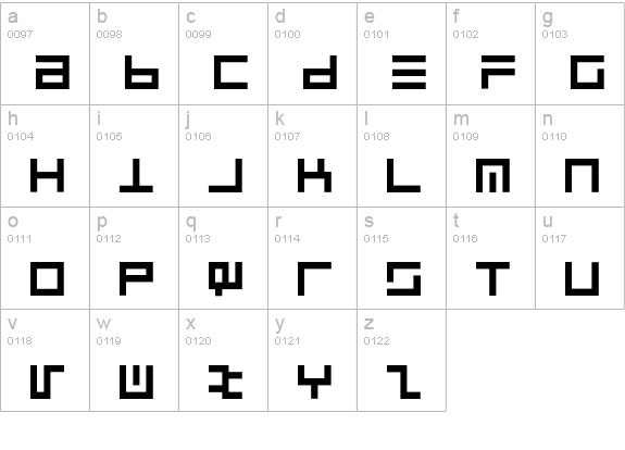LinearFace lowercase a-z preview