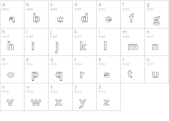 LinearOu-Bold lowercase a-z preview