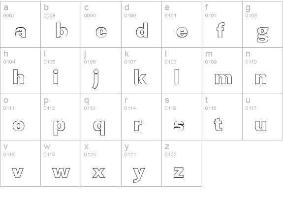 LinearOu-Heavy-Regular lowercase a-z preview