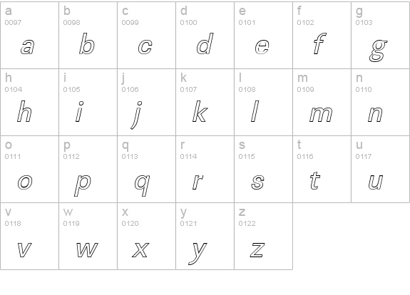 LinearOu-Italic lowercase a-z preview