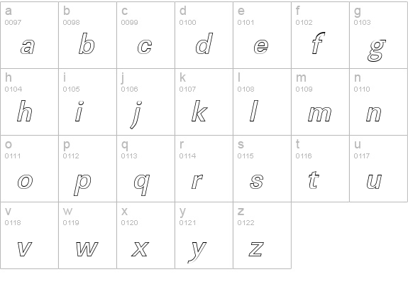 LinearOu-Medium-Italic lowercase a-z preview