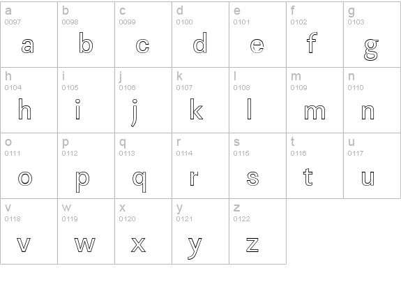LinearOu-Regular lowercase a-z preview
