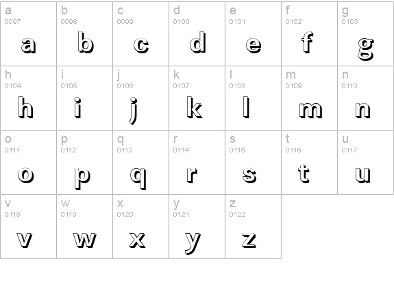 LinearSh-Bold lowercase a-z preview