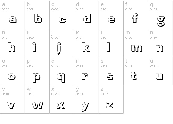 LinearSh-Heavy-Regular lowercase a-z preview