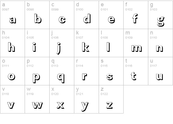 LinearSh-Xbold-Regular lowercase a-z preview