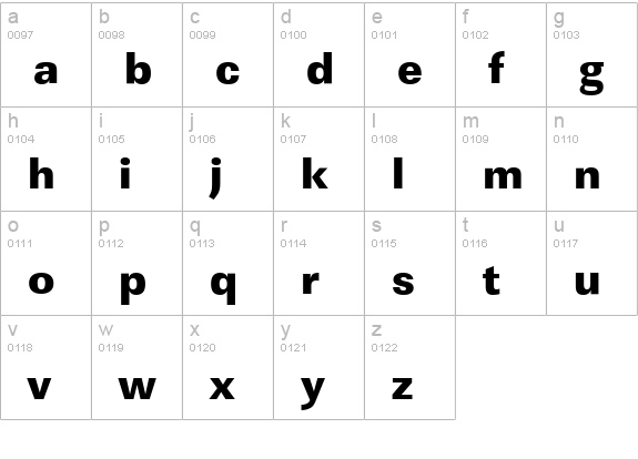 LinearStd-Heavy-Regular lowercase a-z preview