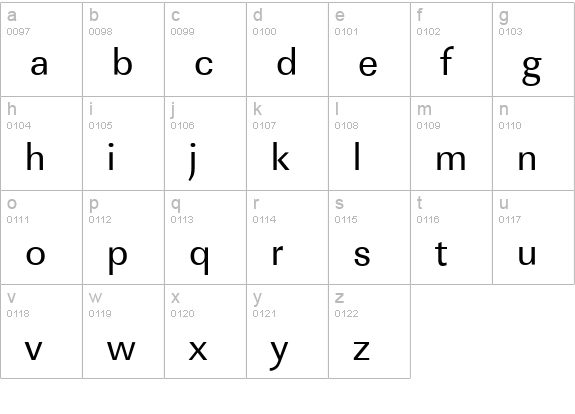 LinearStd-Regular lowercase a-z preview