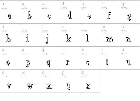 LineDriveShadow lowercase a-z preview