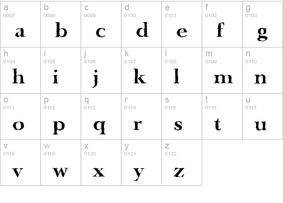 LingwoodAntique-Bold lowercase a-z preview