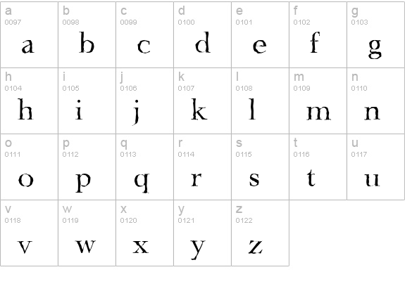 LingwoodAntique-Regular lowercase a-z preview