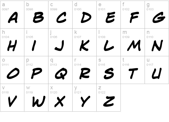 Lint McCree BB Bold lowercase a-z preview