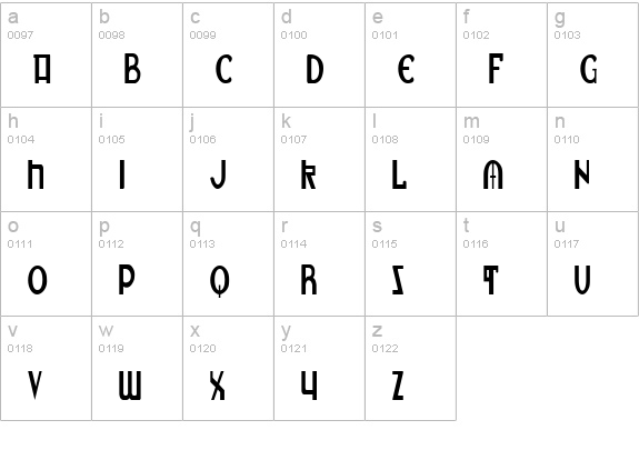 Lionheart Condensed lowercase a-z preview