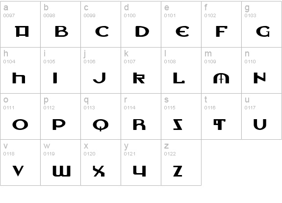 Lionheart Expanded lowercase a-z preview