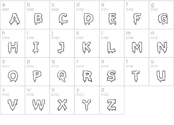 Liquidism lowercase a-z preview