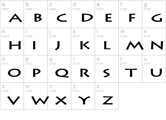Liste Extended Bold lowercase a-z preview