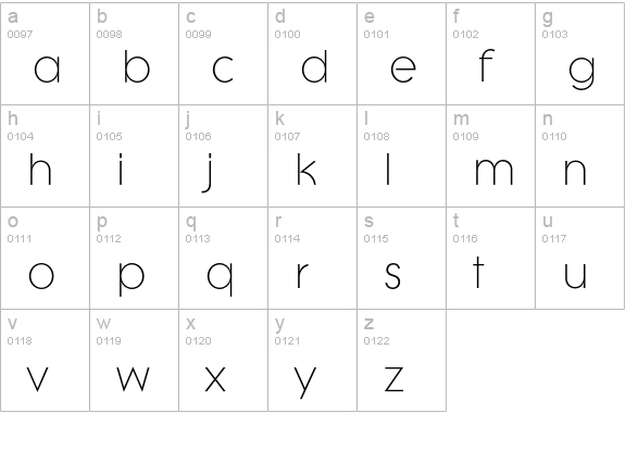Litera-Light lowercase a-z preview