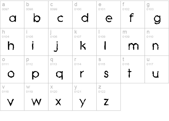 LiteraRandom-Bold lowercase a-z preview