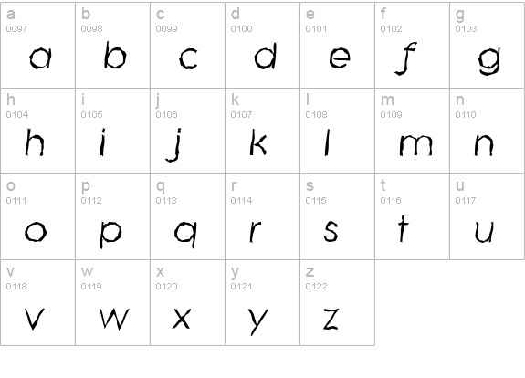 LiteraRandom-Italic lowercase a-z preview