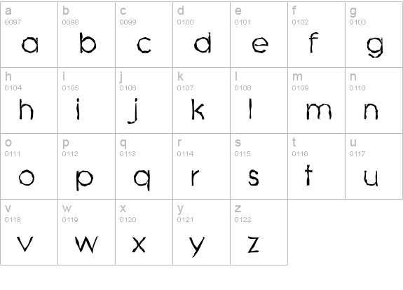 LiteraRandom-Regular lowercase a-z preview