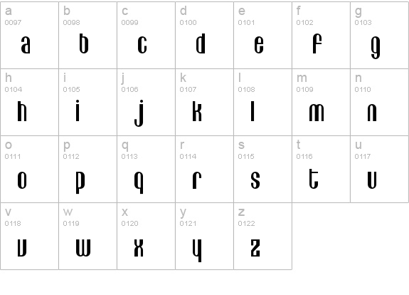 Lithia-OffKilter lowercase a-z preview