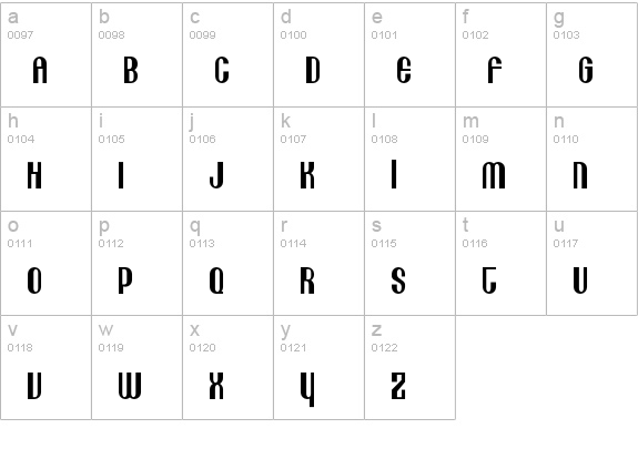 Lithia-OffKilterSmallCaps lowercase a-z preview