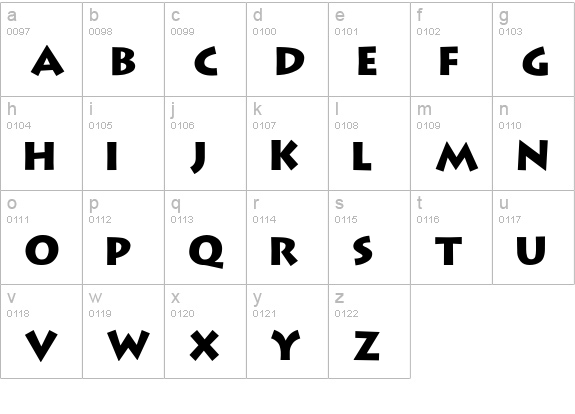 Lithograph lowercase a-z preview