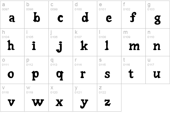 Little Caesar lowercase a-z preview