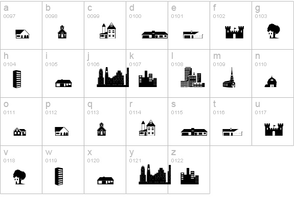 Little City 2000 lowercase a-z preview