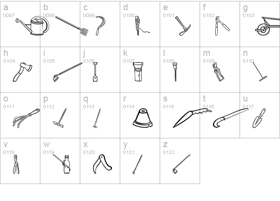Little Gardener lowercase a-z preview