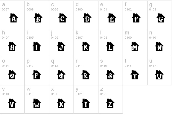 Little House lowercase a-z preview