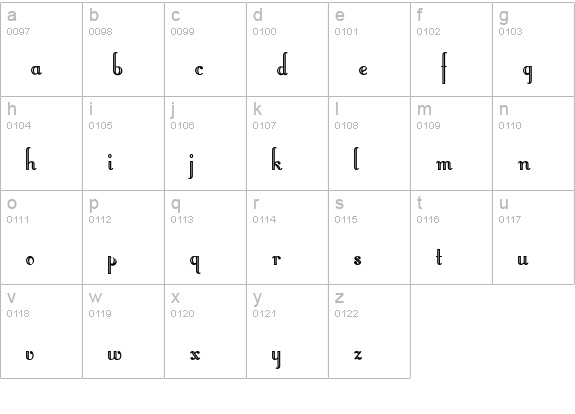 Little Lord Fontleroy NF lowercase a-z preview