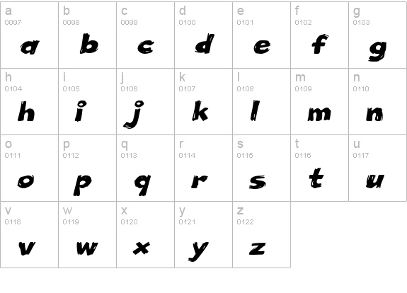 Little Piggy BTN Wide Oblique lowercase a-z preview