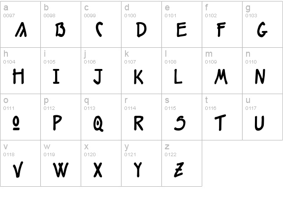 LittleLouis lowercase a-z preview
