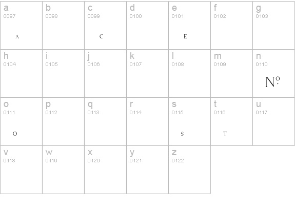 Livia lowercase a-z preview