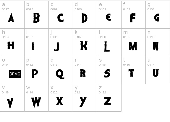 Living Dead 2 DEMO lowercase a-z preview