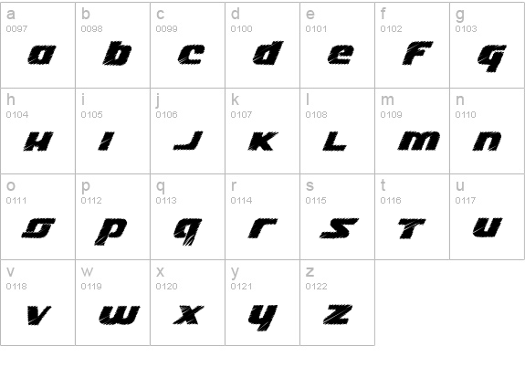 Lizzie lowercase a-z preview
