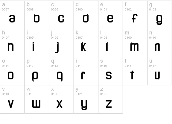 LJ Design Studios Lidea Bold lowercase a-z preview