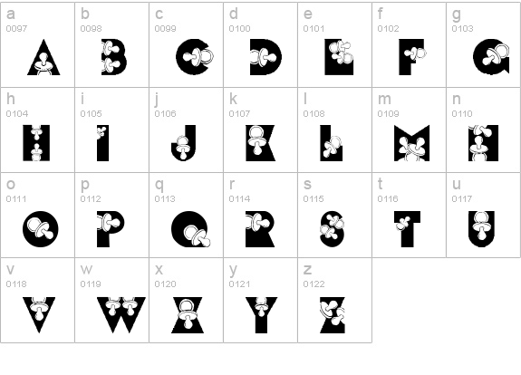 LMS Binky Baby lowercase a-z preview