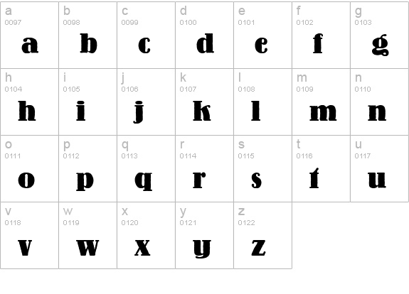 Lo-Type (R) Medium lowercase a-z preview