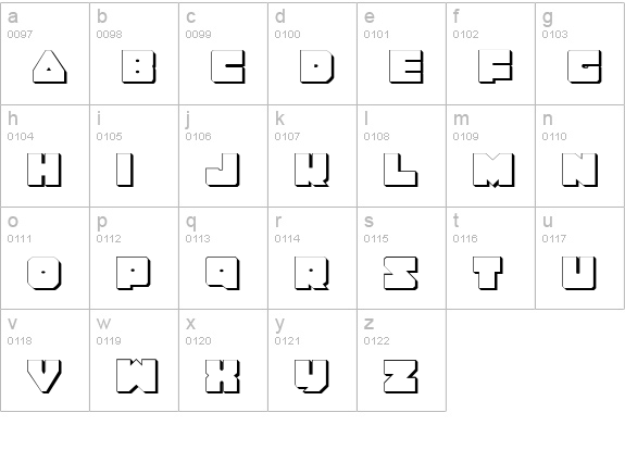 Lobo Tommy 3D lowercase a-z preview