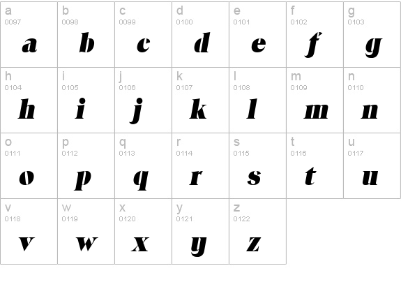 Locura Display SSi Italic lowercase a-z preview