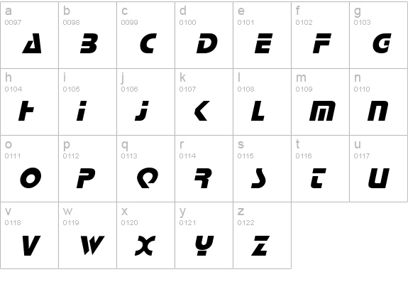 Logan Italic lowercase a-z preview