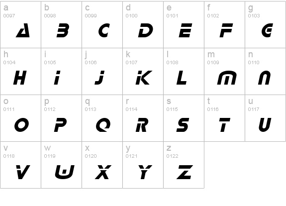 Logash Italic lowercase a-z preview
