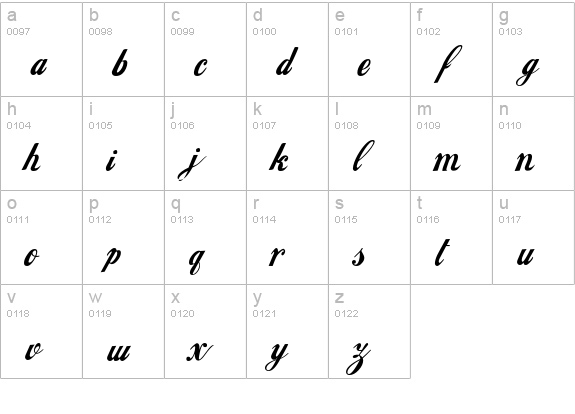 LokiCola lowercase a-z preview