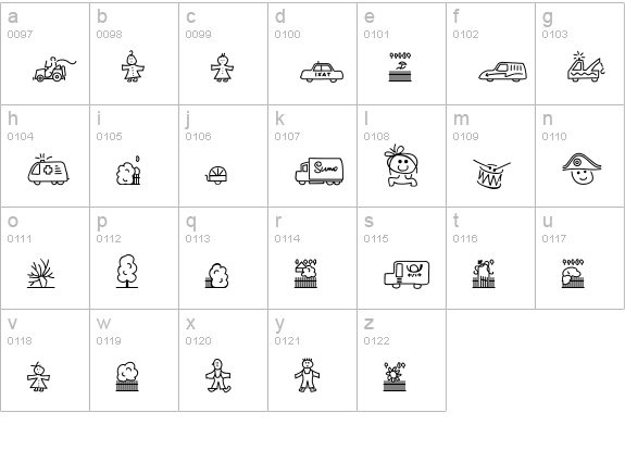 LoKinderDingsbums Links lowercase a-z preview