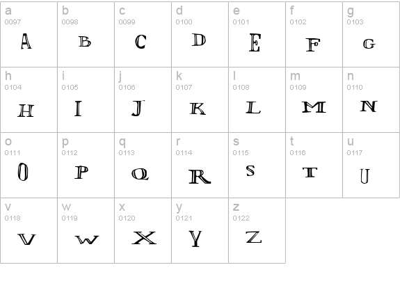 LOlivier Irregular lowercase a-z preview
