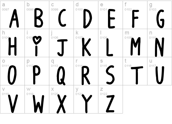 Long Loving Letters
 lowercase a-z preview