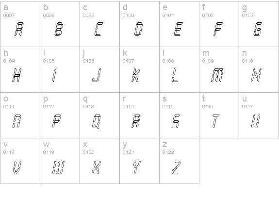 Loopy Italic lowercase a-z preview