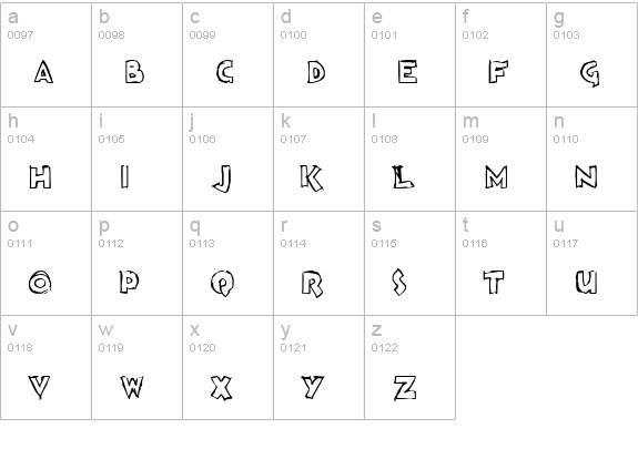 Loosh lowercase a-z preview