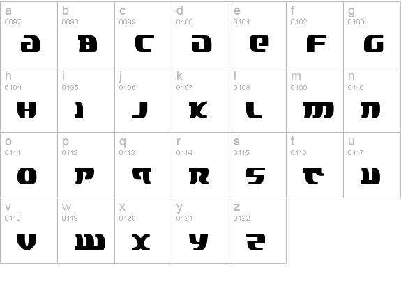 Lord of the Sith Condensed lowercase a-z preview
